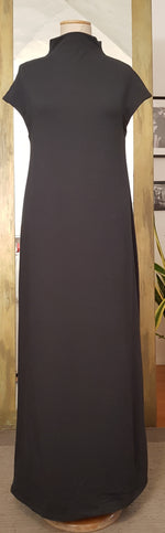 Carica l&#39;immagine nel visualizzatore di Gallery, Vestito lungo in tessuto ecologico grigio scuro
